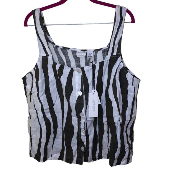Rachel Zoe 100%Linen sleeveless crop top size XL - Picture 1 of 8